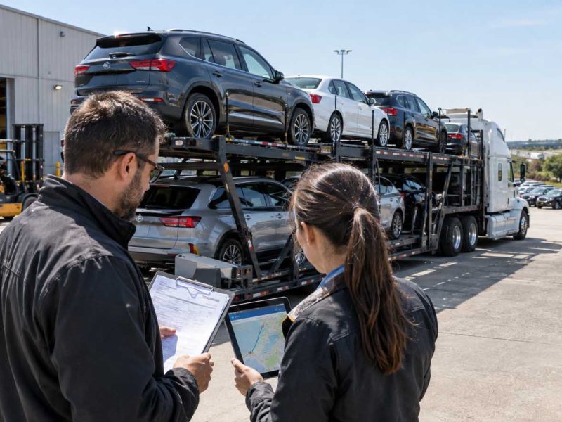 Buyer arranging interstate vehicle transportation and paperwork when buying an auction vehicle from another state.